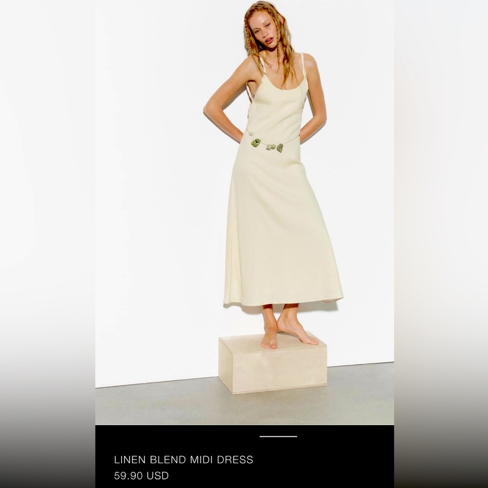 Brand new Zara cream linen dress size XL